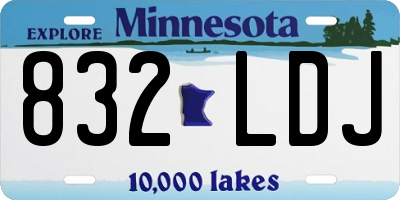 MN license plate 832LDJ