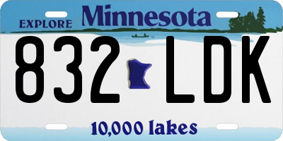 MN license plate 832LDK