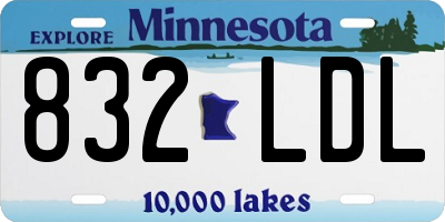 MN license plate 832LDL