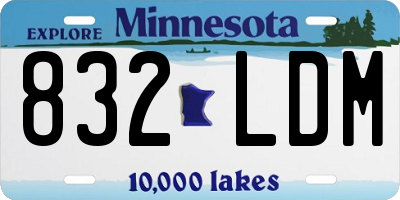 MN license plate 832LDM