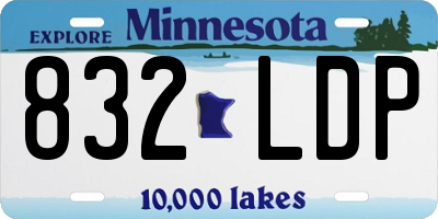 MN license plate 832LDP