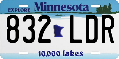 MN license plate 832LDR