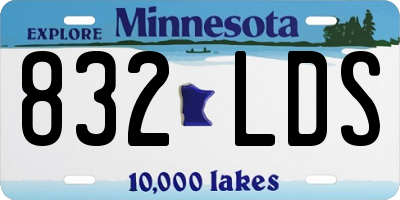 MN license plate 832LDS