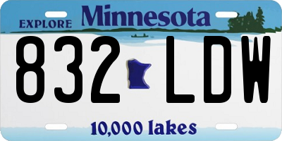 MN license plate 832LDW