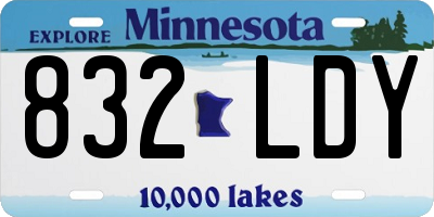 MN license plate 832LDY