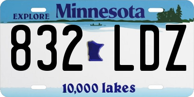 MN license plate 832LDZ