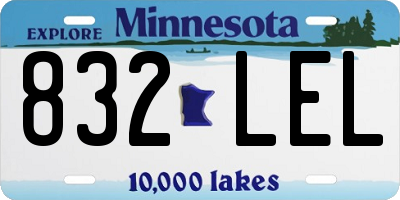 MN license plate 832LEL