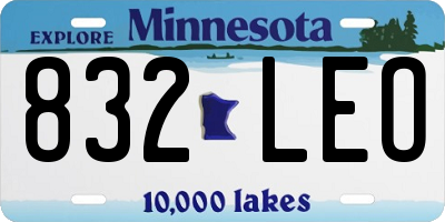 MN license plate 832LEO