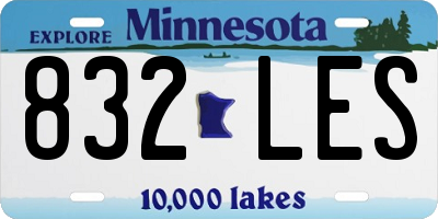 MN license plate 832LES