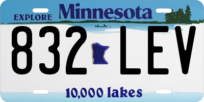 MN license plate 832LEV