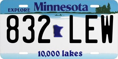 MN license plate 832LEW