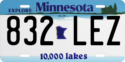 MN license plate 832LEZ