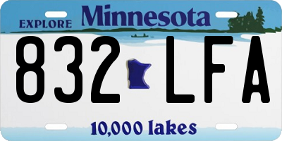 MN license plate 832LFA