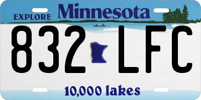 MN license plate 832LFC