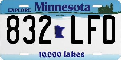 MN license plate 832LFD