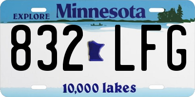 MN license plate 832LFG