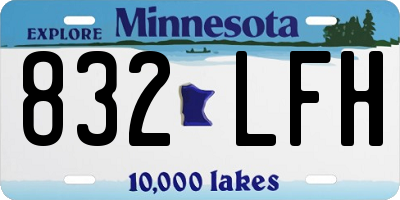 MN license plate 832LFH