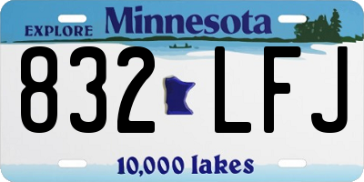 MN license plate 832LFJ