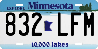 MN license plate 832LFM