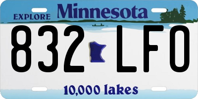 MN license plate 832LFO