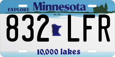 MN license plate 832LFR