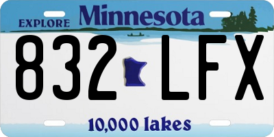 MN license plate 832LFX