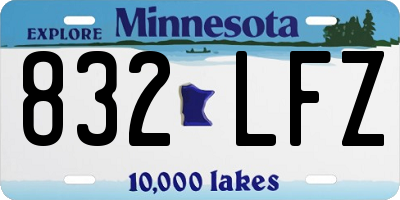 MN license plate 832LFZ