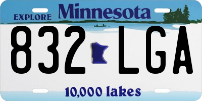 MN license plate 832LGA