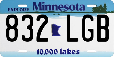 MN license plate 832LGB