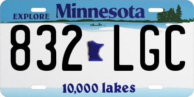 MN license plate 832LGC