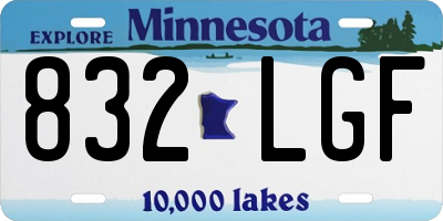 MN license plate 832LGF