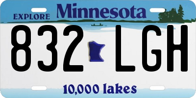 MN license plate 832LGH