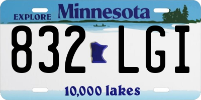 MN license plate 832LGI