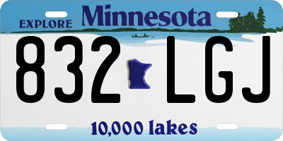 MN license plate 832LGJ