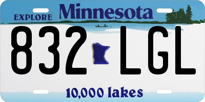 MN license plate 832LGL