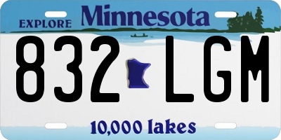 MN license plate 832LGM