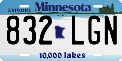 MN license plate 832LGN