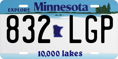 MN license plate 832LGP