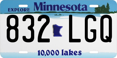 MN license plate 832LGQ