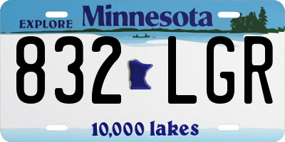 MN license plate 832LGR
