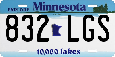 MN license plate 832LGS