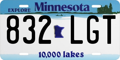 MN license plate 832LGT