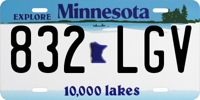 MN license plate 832LGV