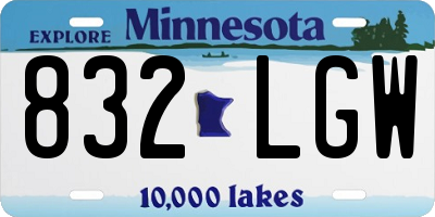 MN license plate 832LGW