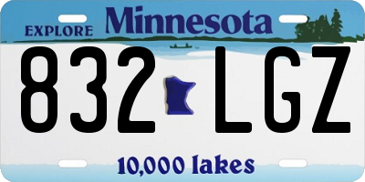 MN license plate 832LGZ