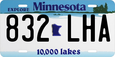 MN license plate 832LHA
