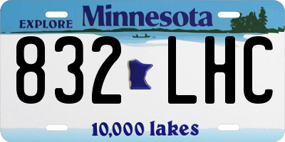 MN license plate 832LHC