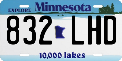 MN license plate 832LHD