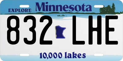 MN license plate 832LHE