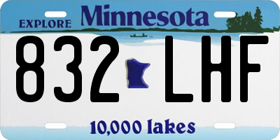 MN license plate 832LHF